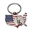 2x US Map American Flag Keychain NY Landmark US Patriotic Souvenir Gift-Set of 2