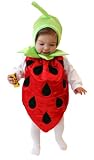 Mullins Square Strawberry Baby Costume, Red - 6-18 Months