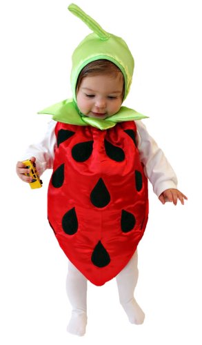 Mullins Square Strawberry Baby Costume, Red - 6-18 Months