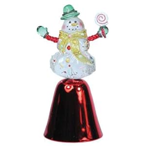 #!Cheap 4 inch Holiday Snowman Bell Winter Figurines Handcrafted Statues