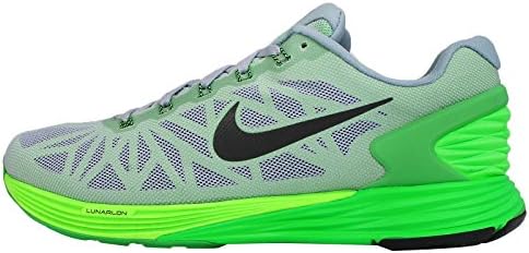 Nike Men's LunarGlide VI Running Shoes, Dove Grey/Black-Poison Green-Flash Lime, 10.5