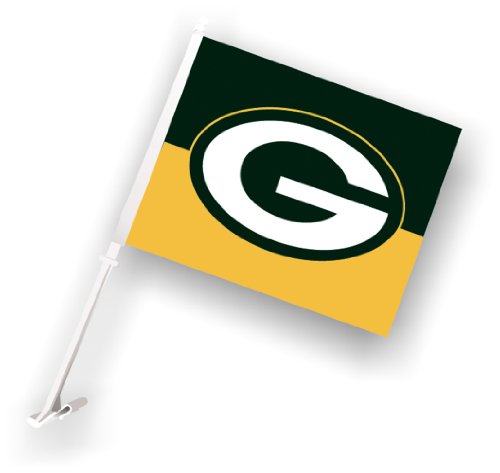 NFL Green Bay Packers Car Flag with Wall Brackett