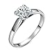 [Fashion Series] Yoursfs Stunning 18K White Gold Plated Solitaire Cubic Zirconia CZ Wedding Engagement Ring