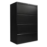 Alera Four-Drawer Lateral File Cabinet - 36W X 19-1 4D X 54H - Black