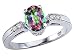 1.04 cts Genuine Mystic Rainbow Topaz and Diamond Ring - 14kt White or Yellow Gold