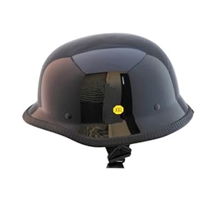 German Black Motorcycle Half Helmet Biker (XXL:24.75-25 inches)