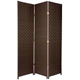 woven outdoor furniture:Woven Fiber Outdoor All Weather Room Divider in Dark Brown Width: 52