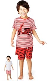 2 Pack Pure Cotton Scooter & Striped Short Pyjamas
