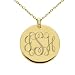 Gold Filled Disc Necklace with Personalized Monogram Engraving Pendant Gold Filled Disc Necklace with Personalized Monogram Engraving Pendant