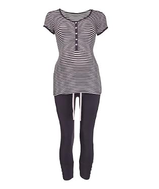 Maternity Cropped Leggings and T-Shirt Pyjama Set