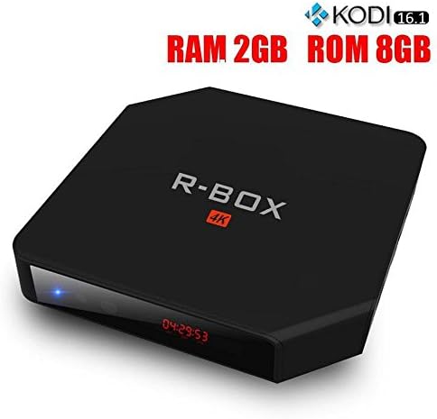 Cyclingkit R BOX Android 5.1 Lollipop TV Box RK3229 Chipset 2GB/8GB Kodi 16.1 Fully Loaded with Digital Display 4K TV Receiver Support 4K H.265 Video Decoder Streaming Media Player (R BOX-Black)
