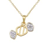 18k Yellow Gold Plated Sterling Silver Diamond Accent Candy Pendant, 18