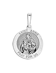 Saint Anne Medal - Available in Solid 14K Yellow or White Gold, or in Sterling Silver