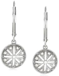 Vintage Style Diamond Circle Earrings in Silver