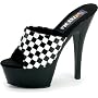 Racer-09 Black and White Checkered Slip On Sandal