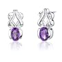 1.50 Carats Oval Shape Amethyst Earrings in Sterling Silver