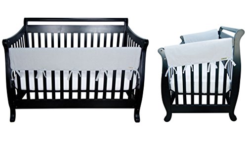 CribWrap Crib Wrap 3PC Rail Cover Bundle By Trend Lab - 1- 51" Front Rail Cover & 2- 27" Side Rail Covers Bundle, Gray Fleece
