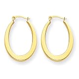 14k Flat Oval Hoop Earrings