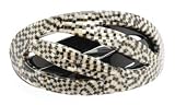 France Luxe Double Lattice Ponytail Holder - Black/Opera Silver