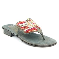Donald J Pliner Gfly Flip Flops Open Toe Shoes Bronze Womens