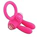 Vibrating Penis Ring, Tracy's Dog Vibrating Mini Silicone Rabbit Cock Ring Stimulator Sex Toy