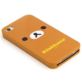 brunes Rilakkuma portent �tui en silicone pour iPhone 4 molle