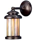 Meyda Tiffany 72300 Mahogany Bronze Steuben Transitional Single Light Down Lighting Outdoor Wall Sco