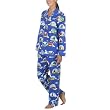Nick & Nora  Flannel Coat Pajamas - Set - Blue Snow Globes - Blue