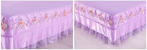 Europe Princess Style Bed Skirts Bedding Sets Flower Lace Bedspread Mattress Cover Queen King Size (King: W180cm X L200cm(71'' * 79''))