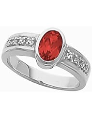 14K White Gold Ruby and Diamond Ring -- LIFETIME WARRANTY