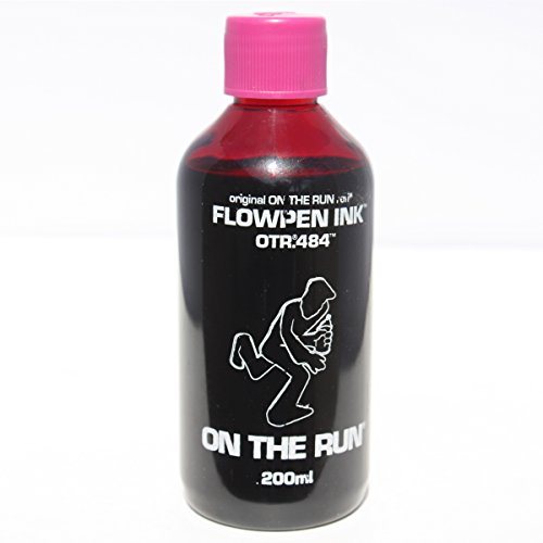 OTR .484 On The Run Flowpen Permanent Ink Refill 200ml for Street Art Empty Graffiti Markers, Mops and Dripsticks (Pink)