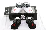 Nike Air Jordan Newborn Infant Baby Booties Socks Black and White w/air Jordan Logo Size 0-6 Months