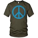 Giant Peace Sign (Cyan) Fine Jersey T-Shirt