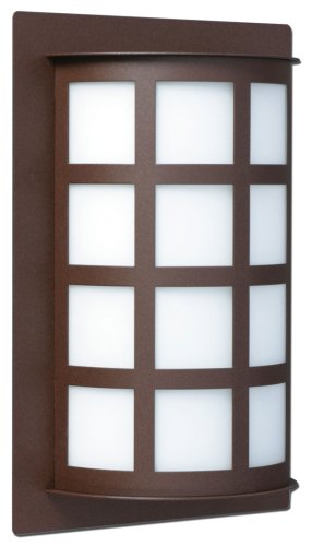 100 Outdoor Lighting Wall Fixture in Bronze & White Glass