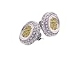 1.00 CTW. OVAL REAL CANARY AND WHITE DIAMOND EARRING STUDS