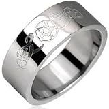 Spikes 316L Stainless Steel Pentacle symbol Ring