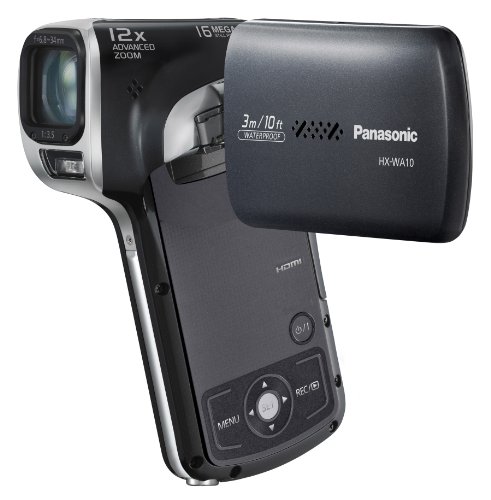 Panasonic HX-WA10EG-K Full HD Mobilkamera-Camcorder (16 Megapixel, 5-fach opt. Zoom, 6,9 cm (2,7 Zoll) Display, bis 3m wasserdicht) schwarz