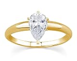 1/2 ct.tw Pear Diamond Solitaire Ring in 18k Yellow Gold