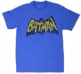 Batman Mens Vintage Tee Shirt Logo Blue