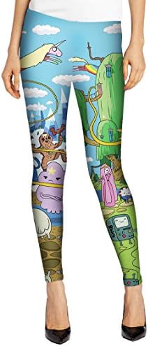 Pink Queen® Womens 3d Adventure Time Print Skinny Leggings Ankle Tights Trousers