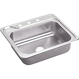 Elkay ECC2522MR2 20 Gauge Stainless Steel 25 x 22 x 7.575 Single Bowl Top Mount Kitchen Sink by Elka