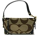 Coach Khaki Signature Jacquard Small Carly Bag 10730 Saddle Trim