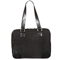 Mango Tango Slimline Faux Suede Laptop Bag - Black 17"