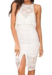 Sexy Cocktail Floral Print Polyester/Spandex Slit Lace Bodycon Dress/Club Dress/Party Dress/Midi Dress 