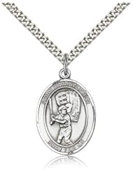 St. Christopher Baseball Medal, Sterling Silver, Large, Quarter Size