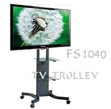 FS1040 2m-tall TV Trolley Floor Stand w/ Mounting Bracket for LCD/Plasma TVs & Glass Shelves