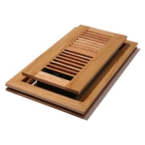 Decor Grates WLF410-N 4-Inch by 10-Inch Wood Flushmount Floor Register, Natural Oak