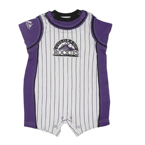 MLB Colorado Rockies Baby / Infant One-Piece Bodysuit / Romper / Onesie - White & Purple (Size: 12)