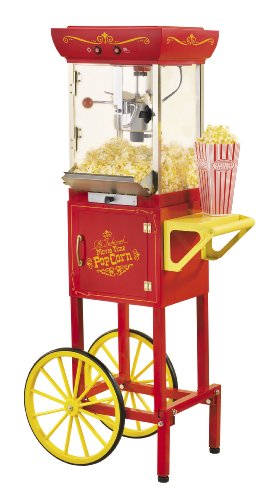 "Nostalgia Electrics CCP-200 Vintage Collection 48-Inch Popcorn Cart, Red"
