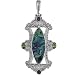 Sterling Silver Paua Shell, Peridot & Amethyst Pendant by Sajen
